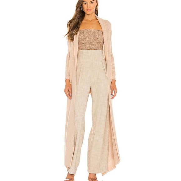 Cult Gaia Izzie Sweater Cardigan in Beige Oatmeal Pink size Small - Picture 1 of 11